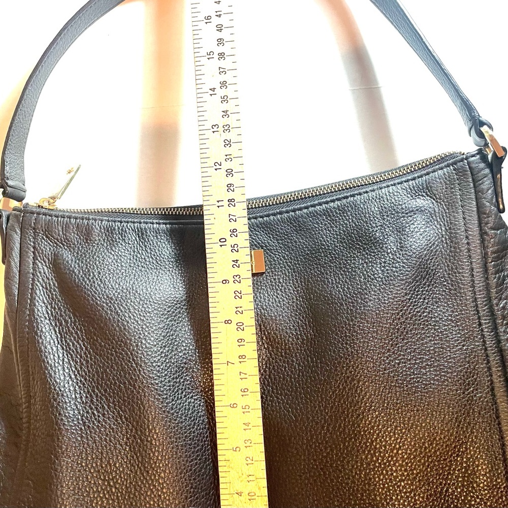 Kate Spade New York Black Pebbled 100% Cow Leather Hobo Shoulder Bag Old Money - Picture 10 of 15
